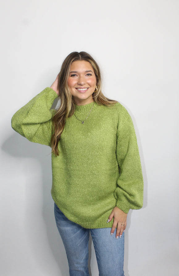 FEEL THE SOFTNESS SWEATER IN GREEN