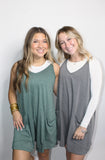 TIME FOR A CHANGE ROMPER IN CHARCOAL