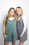 TIME FOR A CHANGE ROMPER IN GREEN