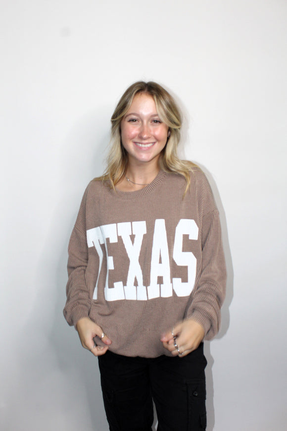 THE TEXAS CREWNECK IN MOCHA