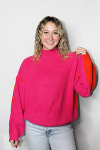 COLOR BLOCK PULLOVER SWEATER