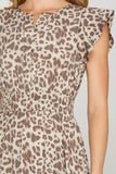 RUFFLES THE LEOPARD FEATHERS DRESS