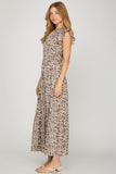 RUFFLES THE LEOPARD FEATHERS DRESS