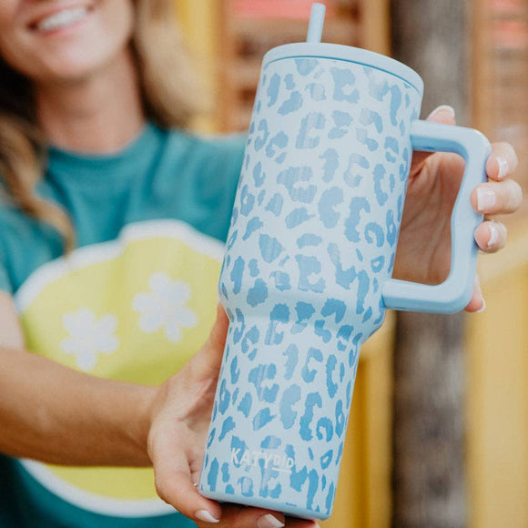 LIGHT BLUE CHEETAH TUMBLER