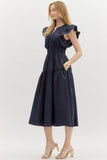 THE NAVY FLUTTER DRESS
