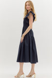THE NAVY FLUTTER DRESS