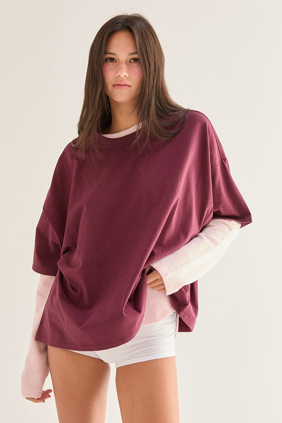CHERRY OVERSIZED COMFY TEE