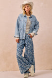 DENIM JACKET WITH BACK PLEAT
