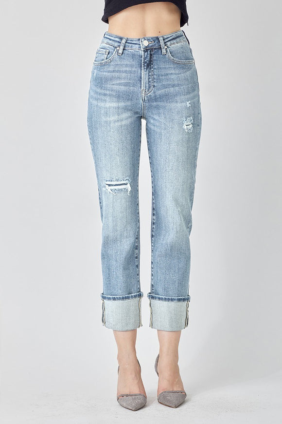 THE TAMMY LIGHT HIGH RISE WIDE STRAIGHT JEANS